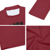 Athletic sports compression shirt for youth and adult football, basketball, baseball, cycling, softball etc printed with the color maroon