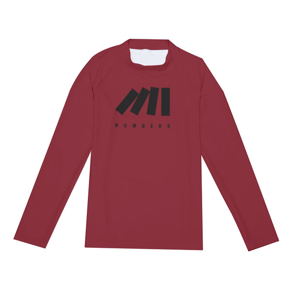 Athletic sports compression shirt for youth and adult football, basketball, baseball, cycling, softball etc printed with the color maroon