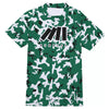 Athletic sports compression shirt for youth and adult football, basketball, baseball, cycling, softball etc printed with camouflage green, black, white colors