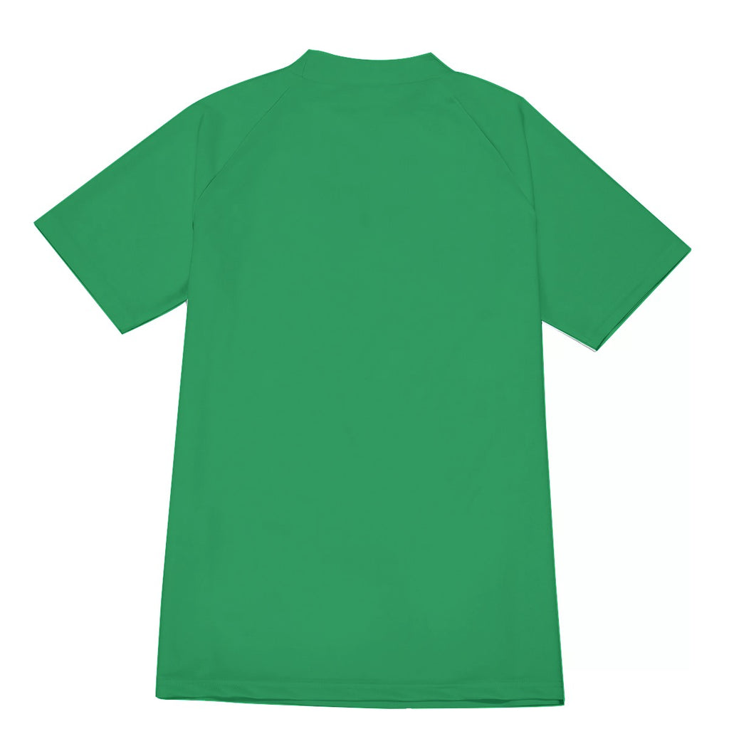 Athletic sports compression shirt for youth and adult football, basketball, baseball, cycling, softball etc printed with in the color kelly green