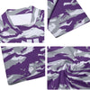 Athletic sports compression arm sleeve for youth and adult football, basketball, baseball, and softball printed with burnt purple, white, and gray colors Sacramento Kings. 