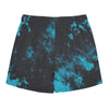 Stylish short shorts for sports like track, running, athletic performance, gym workout, training, etc. printed with tie dye black and blue