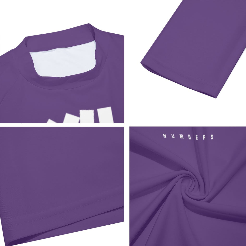 Athletic sports compression shirt for youth and adult football, basketball, baseball, cycling, softball etc printed with the color purple