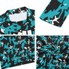 Athletic sports compression shirt for youth and adult football, basketball, baseball, cycling, softball etc printed with camouflage turquoise, black, white colors