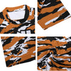 Athletic sports compression arm sleeve for youth and adult football, basketball, baseball, and softball printed with burnt orange, white, and black colors Texas Longhorns. 