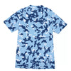 Athletic sports compression shirt for youth and adult football, basketball, baseball, cycling, softball etc printed with camouflage baby blue, navy blue, white colors