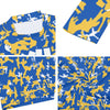 Athletic sports compression shirt for youth and adult football, basketball, baseball, cycling, softball etc printed with camouflage blue, yellow, white colors