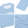 Athletic sports compression shirt for youth and adult football, basketball, baseball, cycling, softball etc printed in baby blue color