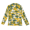 Athletic sports compression shirt for youth and adult football, basketball, baseball, cycling, softball etc printed with camouflage yellow, green, white Green Bay Packers colors