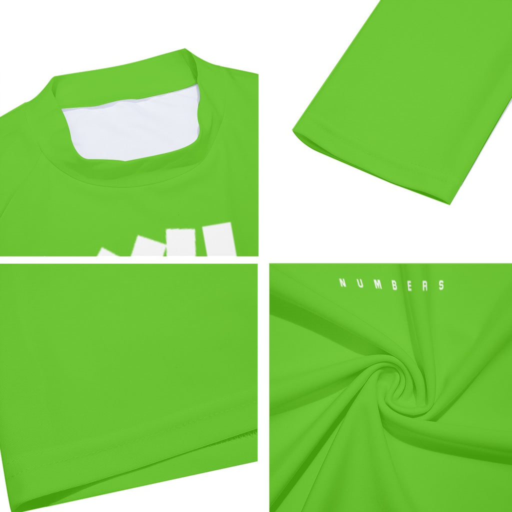 Athletic sports compression shirt for youth and adult football, basketball, baseball, cycling, softball etc printed with in the color neon green