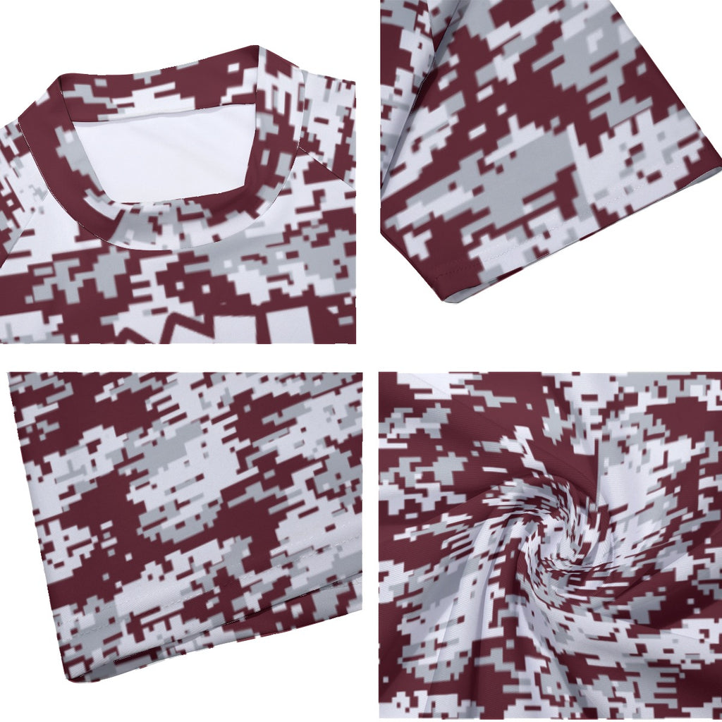 Athletic sports compression arm sleeve for youth and adult football, basketball, baseball, and softball printed with maroon, white, and gray colors Sacramento Kin. 