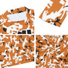Athletic sports compression shirt for youth and adult football, basketball, baseball, cycling, softball etc printed with camouflage burned orange, black, white colors