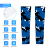 Athletic sports compression arm sleeve for youth and adult football, basketball, baseball, and softball printed with camo blue, black, white
