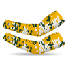 Athletic sports compression arm sleeve for youth and adult football, basketball, baseball, and softball printed with digicamo green, yellow, white