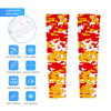 Athletic sports compression arm sleeve for youth and adult football, basketball, baseball, and softball printed with digicamo red, yellow, white