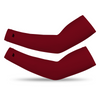 Athletic sports compression arm sleeve for youth and adult football, basketball, baseball, and softball printed in the color maroon