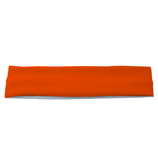 Athletic sports sweatband headband for youth and adult football, basketball, baseball, and softball printed in orange