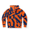 Super comfy fashion cotton hoodie for adults matching your team colors printed with navy blue, orange, white Denver Broncos colors