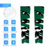 Athletic sports compression arm sleeve for youth and adult football, basketball, baseball, and softball printed with green, black, and white colors. 