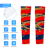 Athletic sports compression arm sleeve for youth and adult football, basketball, baseball, and softball printed with navy blue, red, and gold colors Florida Panthers. 
