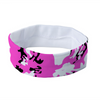 Athletic sports sweatband headband for youth and adult football, basketball, baseball, and softball printed in camo pink, black, white colors