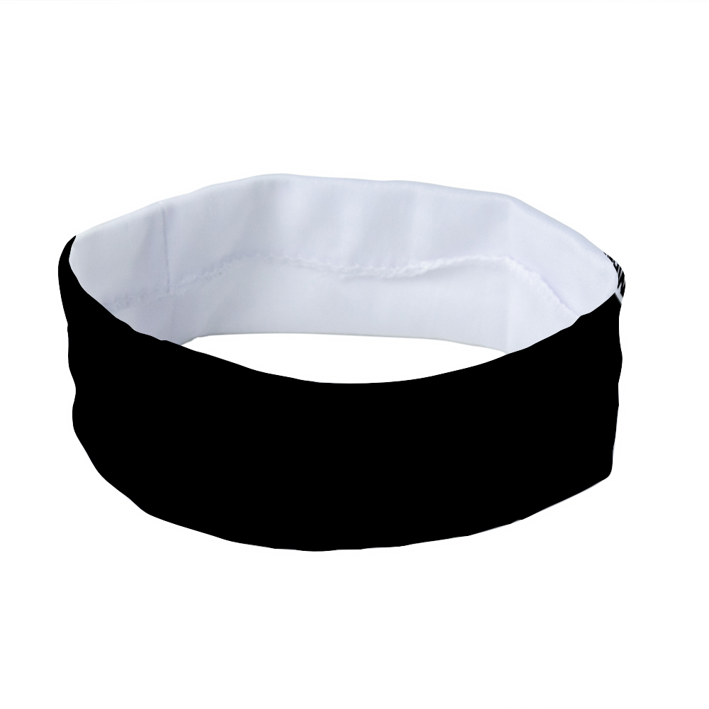 Athletic sports sweatband headband for youth and adult football, basketball, baseball, and softball printed with black