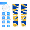 Athletic sports compression arm sleeve for youth and adult football, basketball, baseball, and softball printed with royal blue, yellow, and white colors.