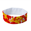 Athletic sports sweatband headband for youth and adult football, basketball, baseball, and softball printed with camo red, yellow, white