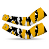 Athletic sports compression arm sleeve for youth and adult football, basketball, baseball, and softball printed with black, yellow, and white colors