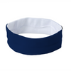 Athletic sports sweatband headband for youth and adult football, basketball, baseball, and softball printed in navy blue