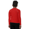 Athletic sports compression shirt for youth football, basketball, baseball, golf, softball etc similar to Nike, Under Armour, Adidas, Sleefs, printed in the color red