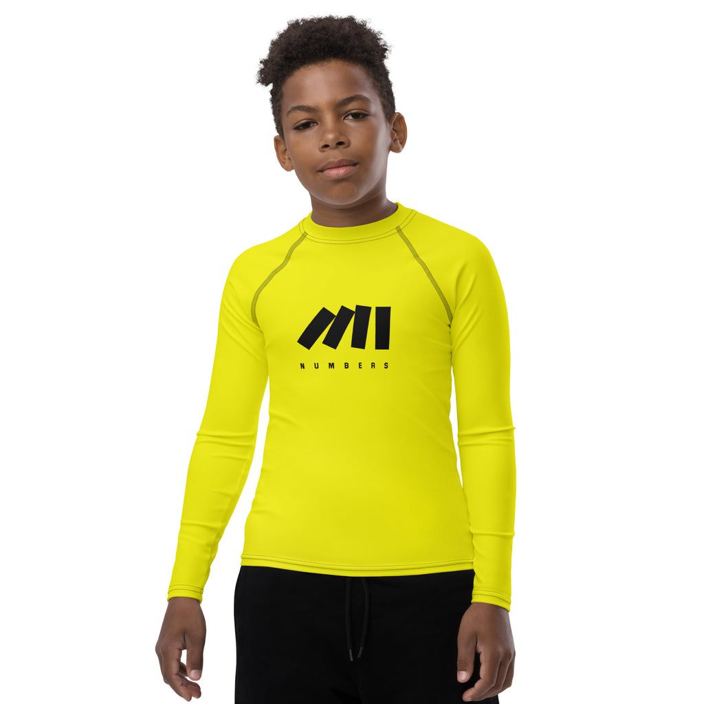 YOUTH COMPRESSION SHIRT LONG SLEEVE | PLAIN COLORS NEON YELLOW