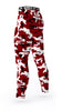 Back view of custom athletic team compression tights with Arizona Cardinals colors- maroon, white, black