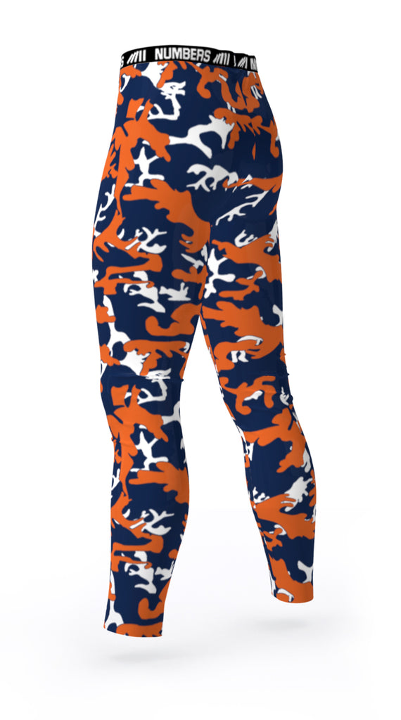 DENVER BRONCOS ATHLETIC YOUTH SPORTS HIGH SCHOOL TEAM FOOTBALL BASKETBALL COMPRESSION TIGHTS COLORS BLUE, WHITE, ORANGE