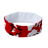 Athletic sports sweatband headband for youth and adult football, basketball, baseball, and softball printed in camo red, black, white colors