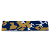 Athletic sports sweatband headband for youth and adult football, basketball, baseball, and softball printed in camo navy blue, gold, white colors