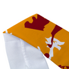 Athletic sports sweatband headband for youth and adult football, basketball, baseball, and softball printed with camo maroon, yellow, and white