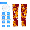 Athletic sports compression arm sleeve for youth and adult football, basketball, baseball, and softball printed with camo maroon, yellow, white