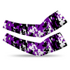 Athletic sports compression arm sleeve for youth and adult football, basketball, baseball, and softball printed with digicamo black, purple, white Colorado Rockies colors
