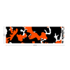 Athletic sports sweatband headband for youth and adult football, basketball, baseball, and softball printed with camo black, orange, white