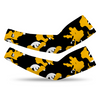 Athletic sports compression arm sleeve for youth and adult football, basketball, baseball, and softball printed with camo yellow, black, white