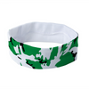 Athletic sports sweatband headband for youth and adult football, basketball, baseball, and softball printed with camo green, black, white