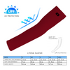 Athletic sports compression arm sleeve for youth and adult football, basketball, baseball, and softball printed with the color maroon
