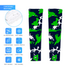 Athletic sports compression arm sleeve for youth and adult football, basketball, baseball, and softball printed with camo green, navy blue, white