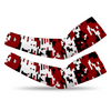 Athletic sports compression arm sleeve for youth and adult football, basketball, baseball, and softball printed with digicamo maroon, black, white Arizona Cardinals colors