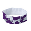 Athletic sports sweatband headband for youth and adult football, basketball, baseball, and softball printed in camo purple, gray, white colors