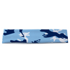 Athletic sports sweatband headband for youth and adult football, basketball, baseball, and softball printed with camo navy blue, baby blue, and white