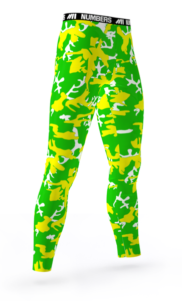 OREGON DUCKS CROSSFIT GYM WORKOUT ATHLETIC SPORTS TEAM COMPRESSION TIGHTS COLORS YELLOW GREEN WHITE
