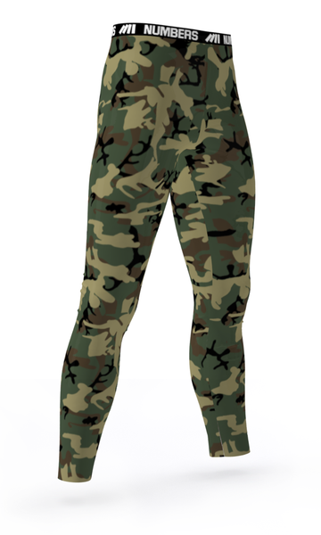 CAMOUFLAGE ATHLETIC SPORTS FOOTBALL BASKETBALL CROSSFIT GYM WORKOUT COMPRESSION TIGHTS COLORS BROWN GREEN BLACK