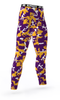 LOS ANGELES LAKERS COMPRESSION TIGHTS FOR CROSSFIT GYM WORKOUT ATHLETIC CLOTHING MATCHING YOUTH SPORTS TEAM UNIFORM COLORS YELLOW PURPLE WHITE